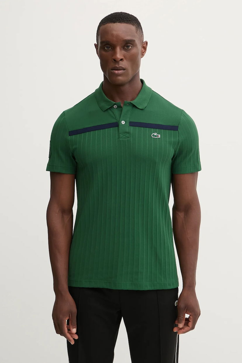 Polo tričko Lacoste Lacoste Ribbed Polo Shirt Zelené | DH8960
