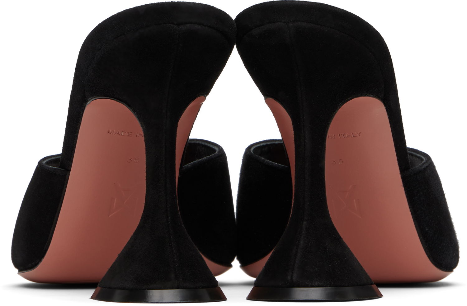 Starostlivosť o obuv Amina Muaddi Amina Muaddi Lupita Suede Heeled Sandals Čierna | LUPITA SLIPPER CL SUEDE, 1