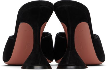 Starostlivosť o obuv Amina Muaddi Amina Muaddi Lupita Suede Heeled Sandals Čierna | LUPITA SLIPPER CL SUEDE, 1