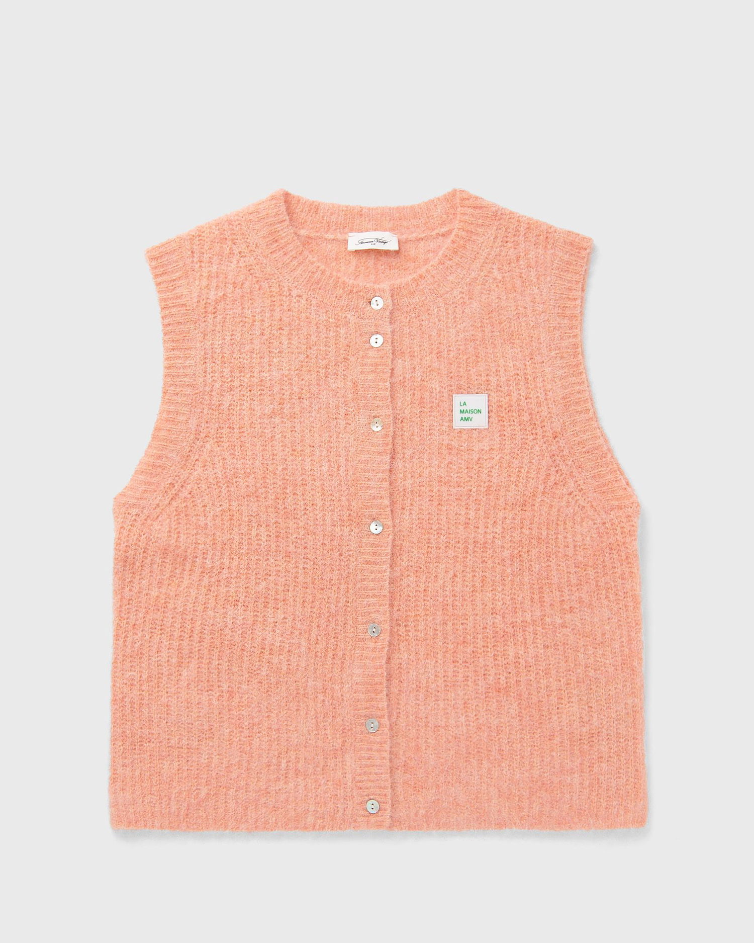Sveter American Vintage American Vintage EAST Vest Oranžová | EAST19MCE25-PECHES-BLANCHE-CHINE, 0