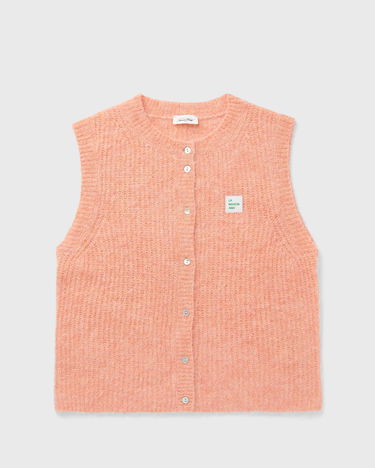 Sveter American Vintage American Vintage EAST Vest Oranžová | EAST19MCE25-PECHES-BLANCHE-CHINE, 0