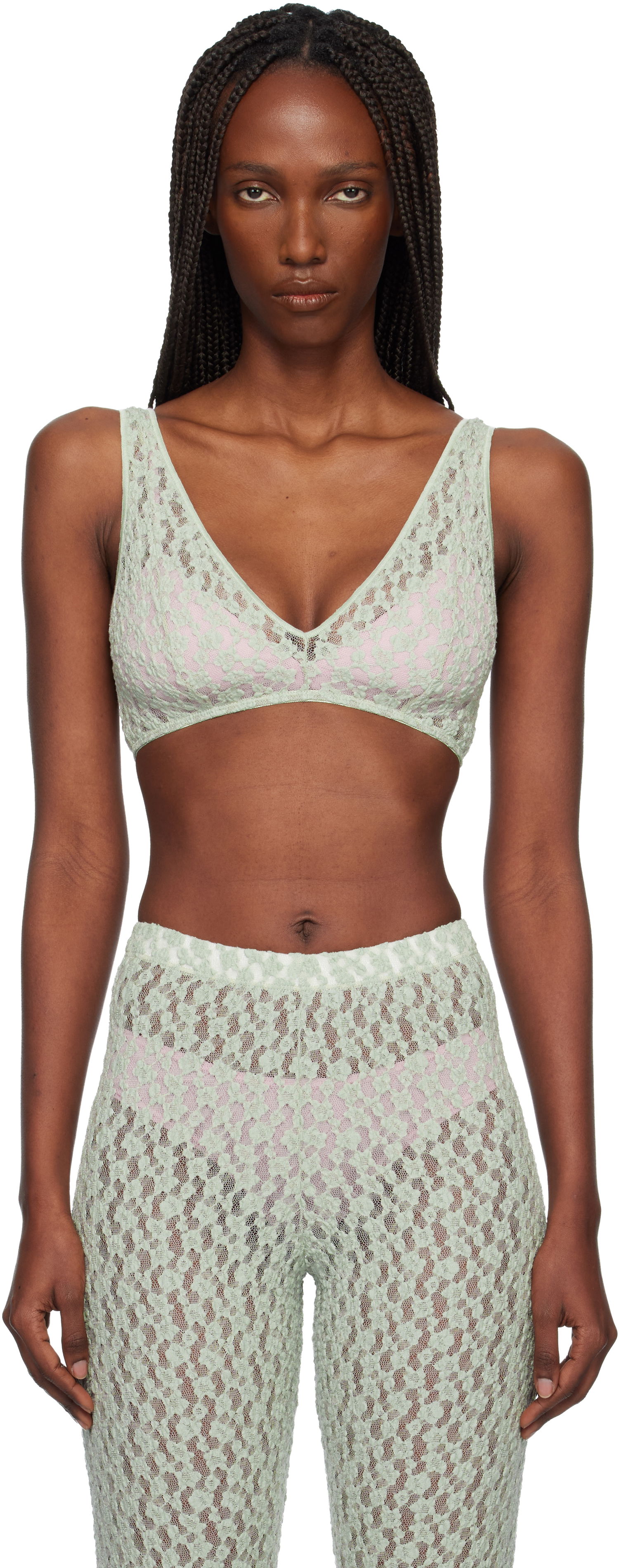 Podprsenka Baserange Crescent Lace Bralette Zelené | BRCR-LA-WI25, 0