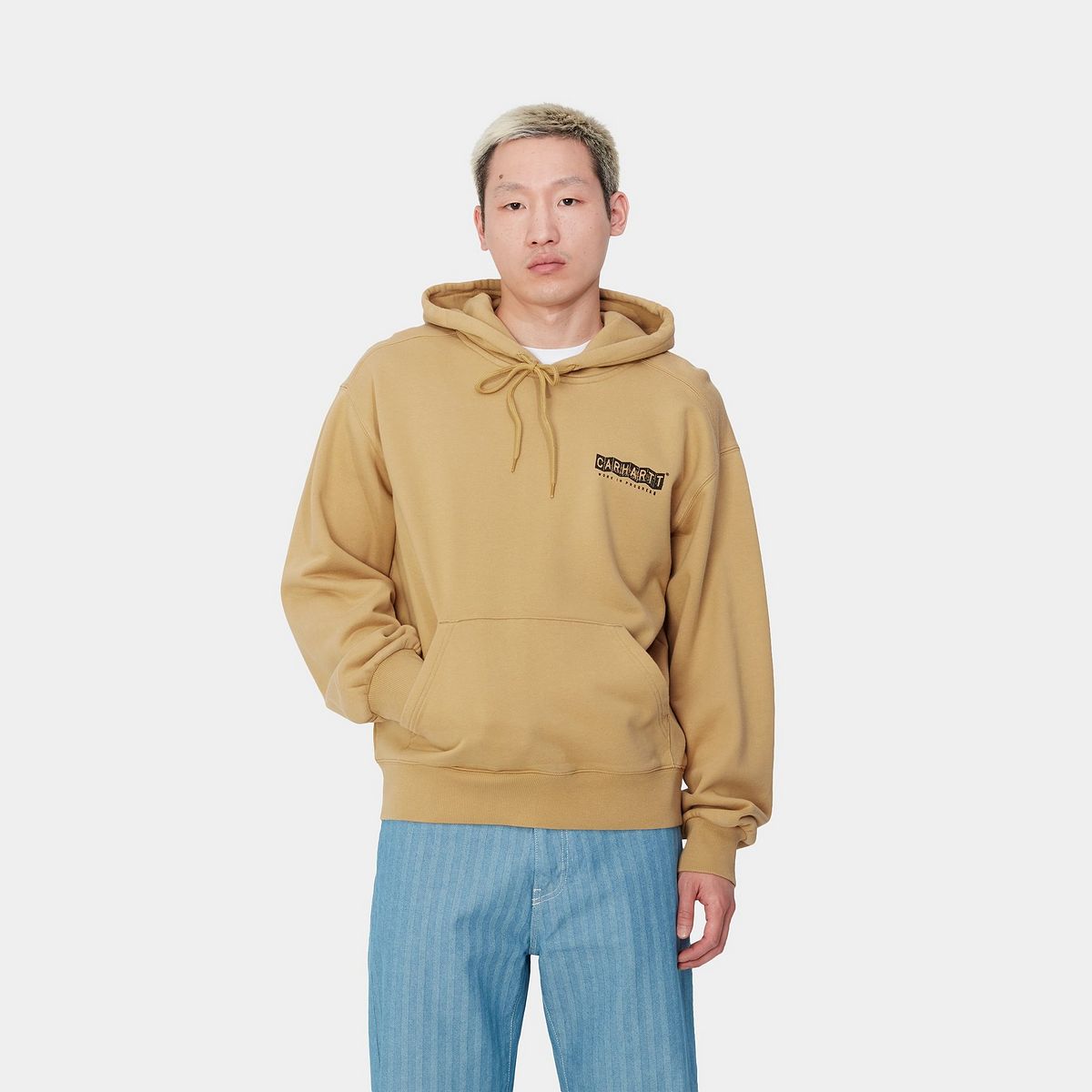 Mikina Carhartt WIP Stone Washed Relaxed Fit Hoodie Béžová | I033621_9, 0