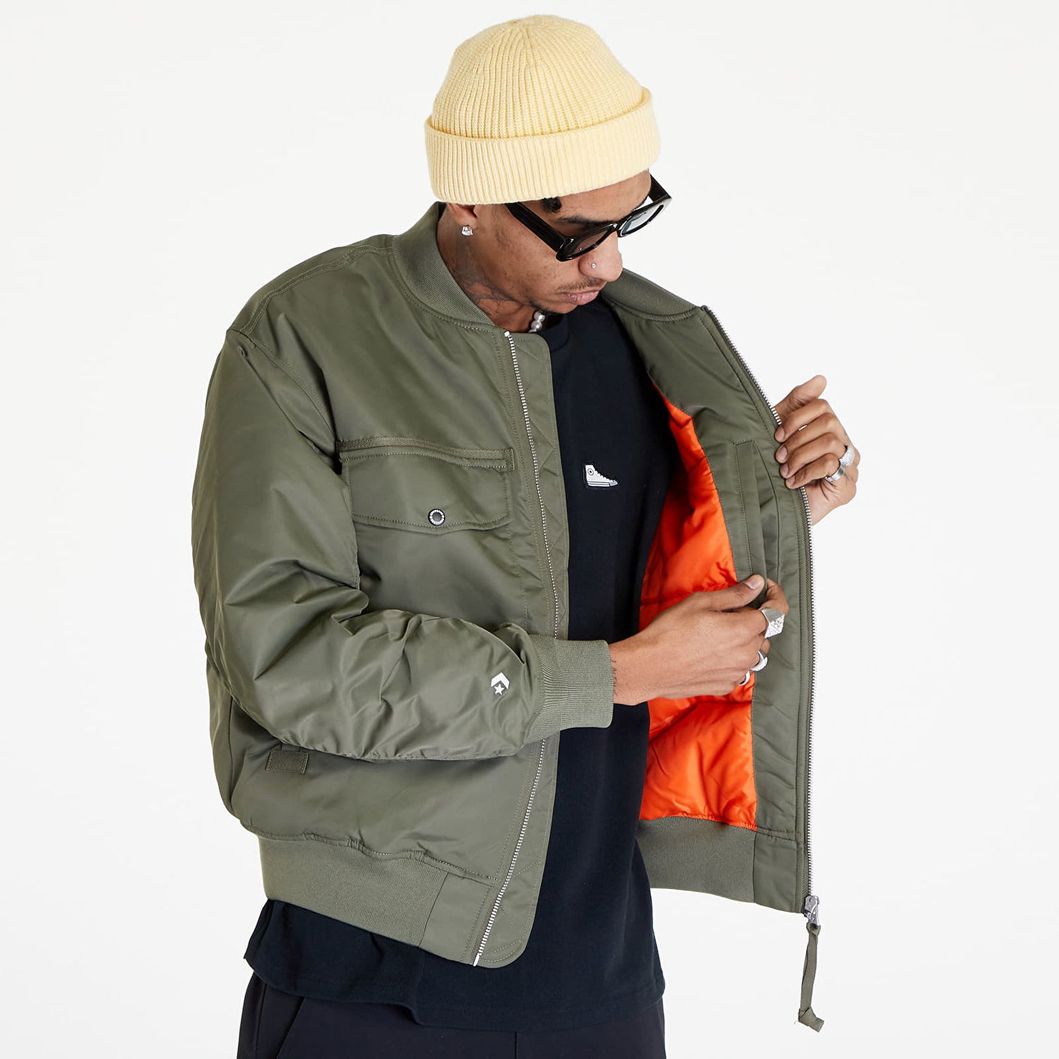 Bomber bunda Converse Military Pack Ma-1 Bomber Jacket Zelené | 10023761-A01, 1