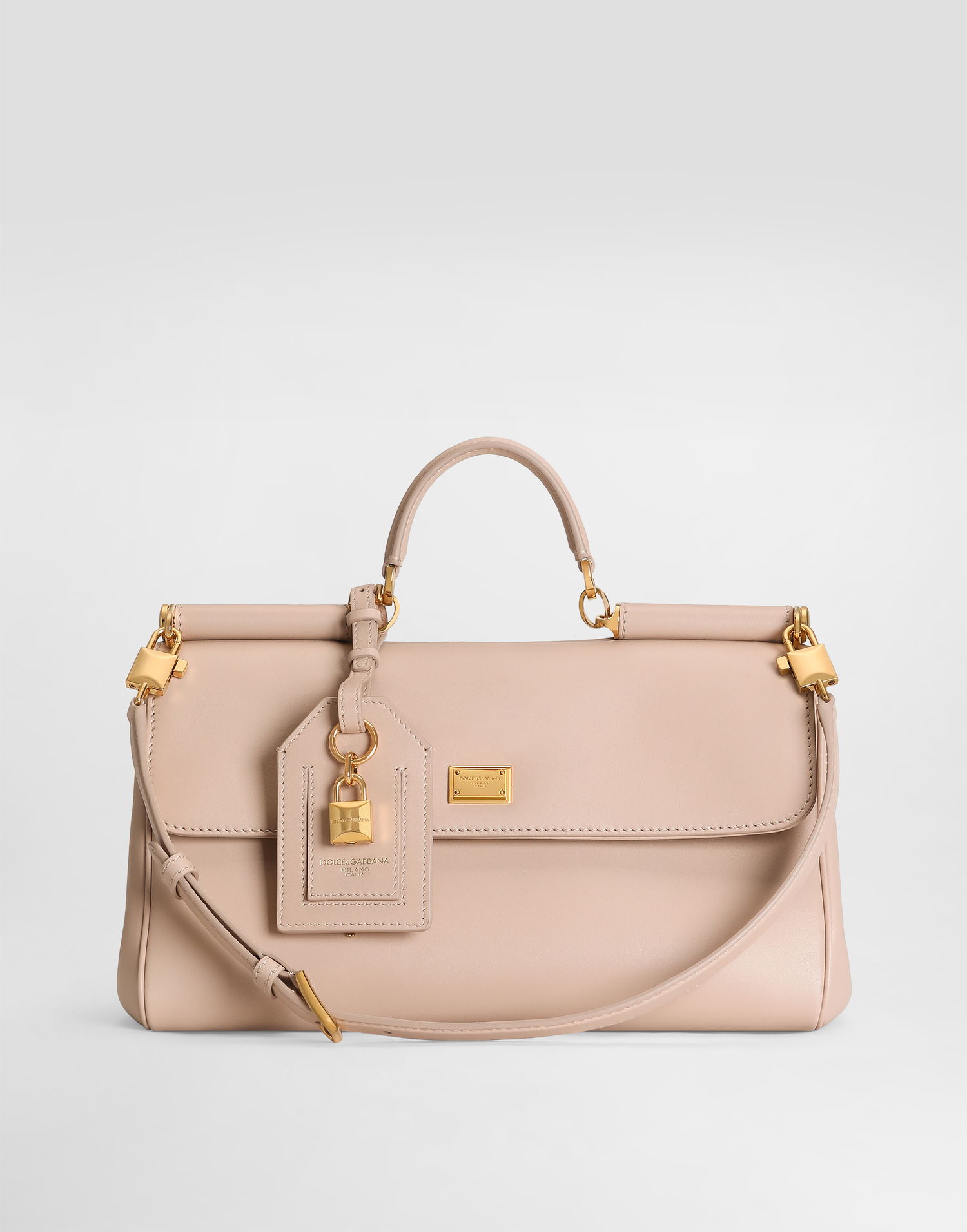 Kabelka Dolce & Gabbana My Sicily Structured Flap Handbag with Padlock Detail Béžová | BB7782B732180095, 1