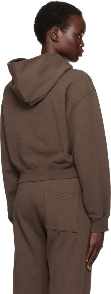 Mikina Sporty & Rich H&W Crest Cropped Hoodie Hnedá | ST074512241BR03, 2