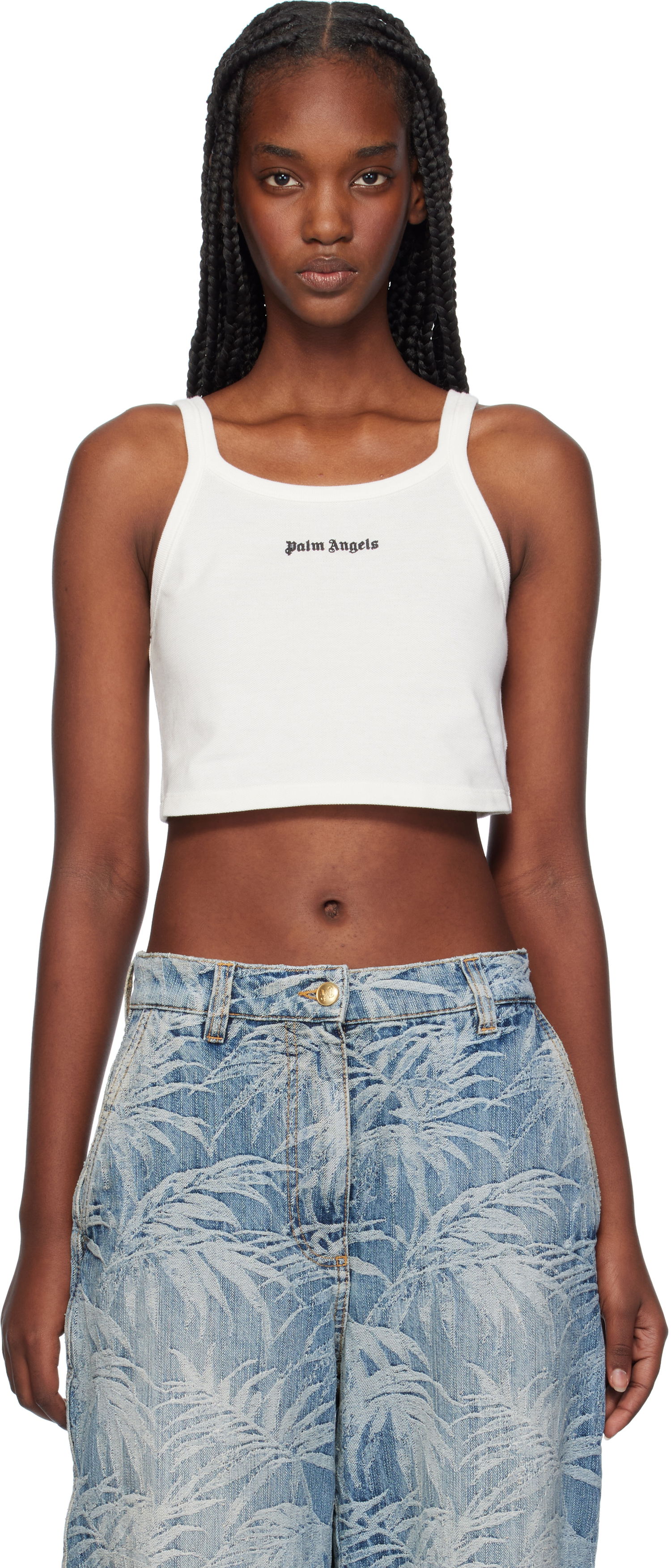 Tielko Palm Angels Logo Tank Top Biela | PWAD060C99FAB0020310, 0