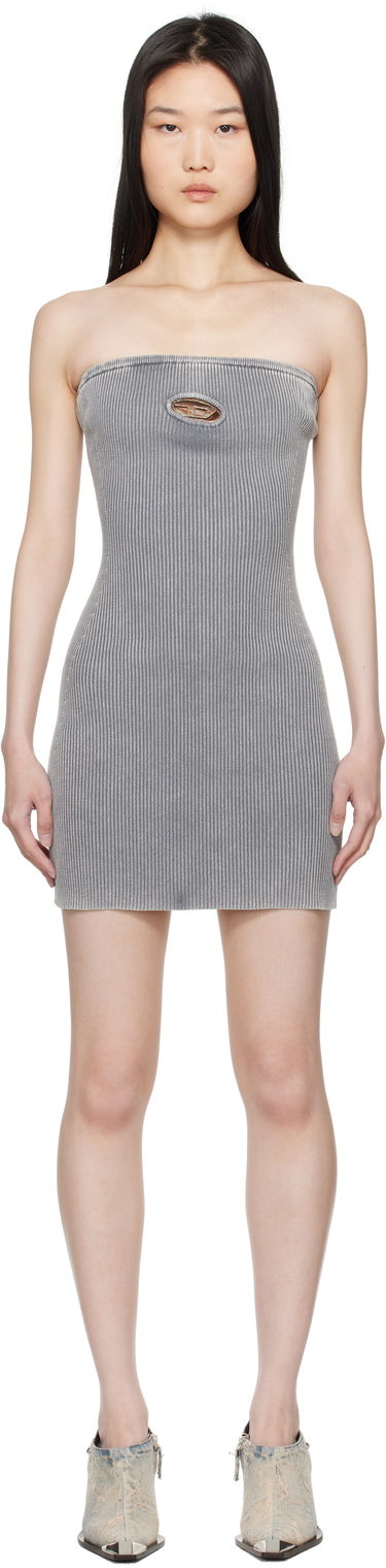Šaty Diesel Ribbed Cutout Mini Dress Šedá | A16282 0DBDI, 0