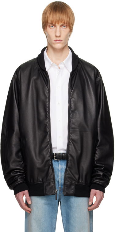 Bomber bunda The Row Leather Bomber Jacket Čierna | 491-L229, 0