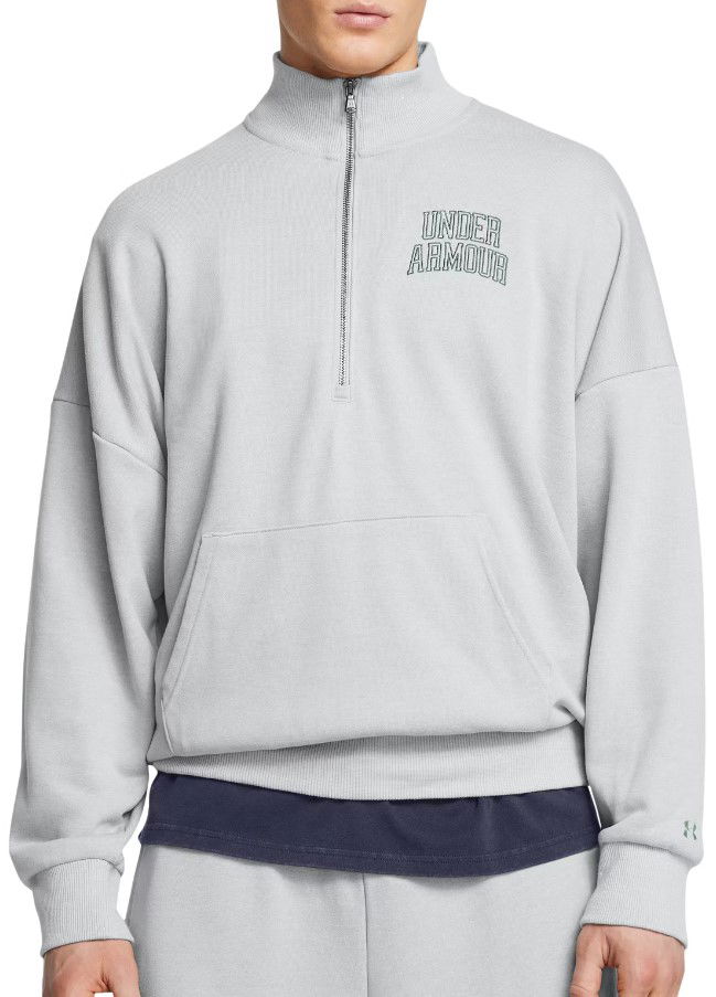 Mikina Under Armour UA Icon HWT Terry Oversized 1/2 Zip Top Šedá | 1386550-011, 0
