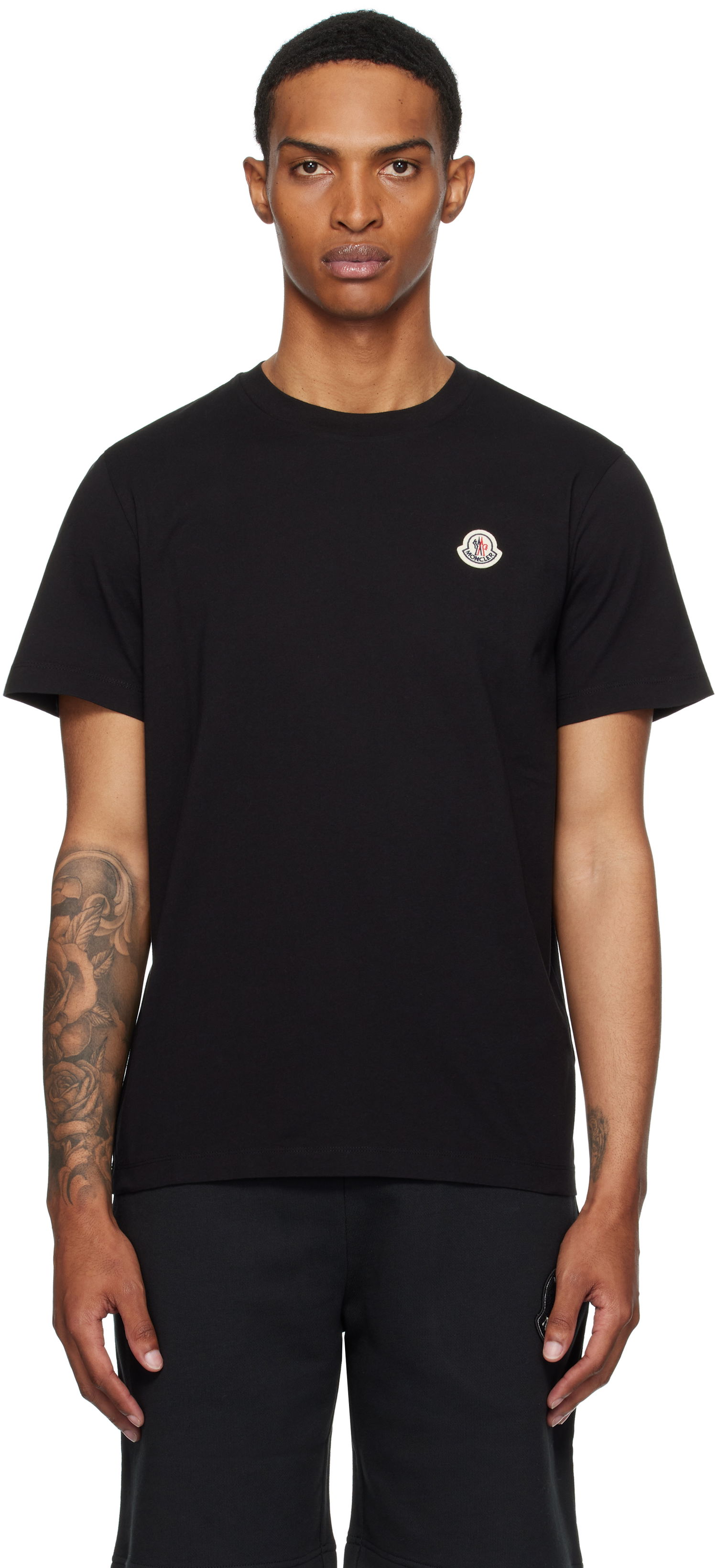 Tričko Moncler Moncler Logo Patch Cotton T-Shirt Čierna | K20918C00033829H8, 0