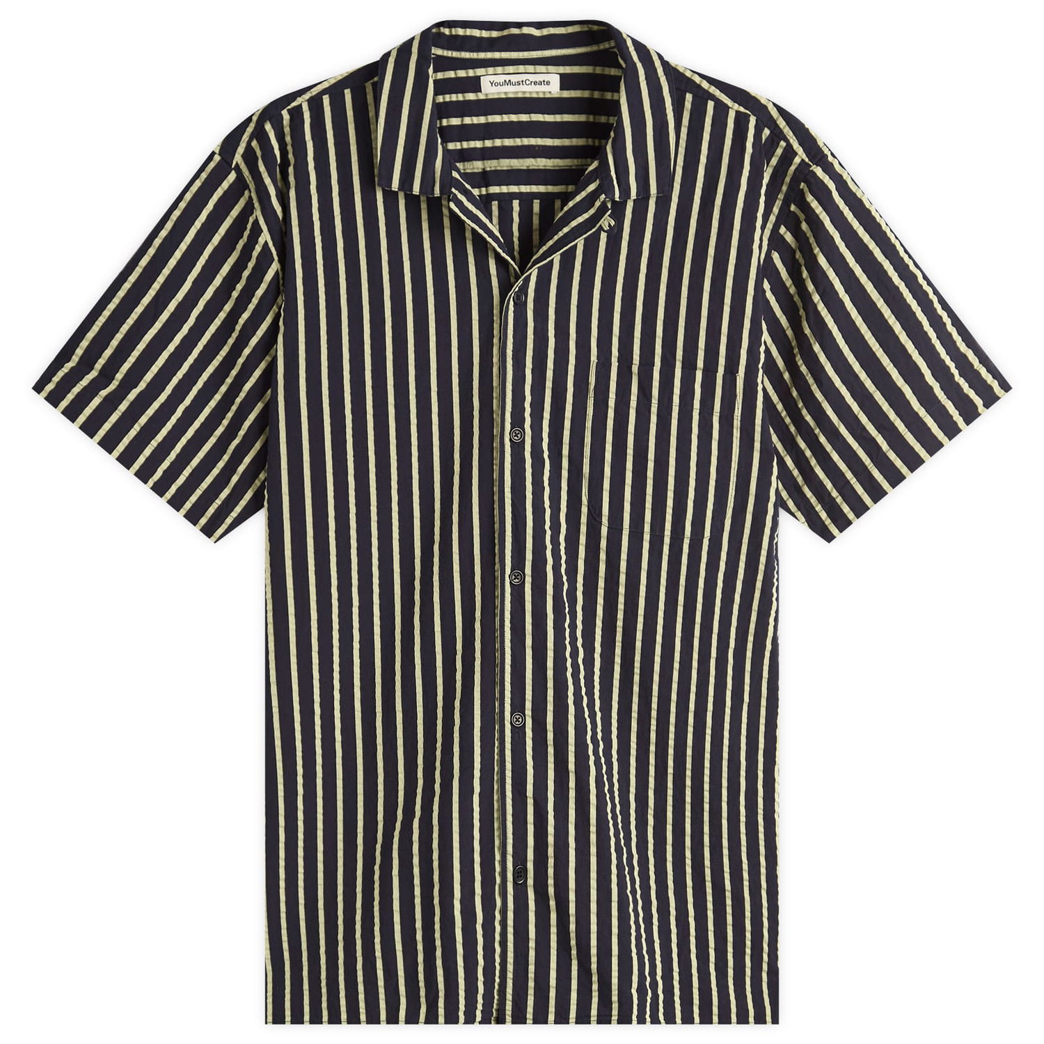 Košeľa YMC YMC Malick Seersucker Stripe Vacation Shirt, Size Large Navy | P2YMG-40, 0