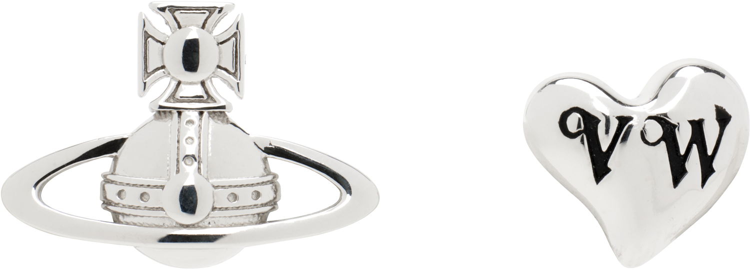 Náušnice Vivienne Westwood Vivienne Westwood Leodaria Orb and Heart Stud Earrings Metalická | 6201036G-01P157-, 0