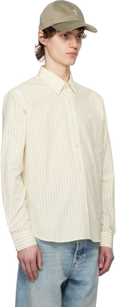 Košeľa AMI AMI Paris Classic Striped Shirt Žltá | HSH051.CO0109, 1