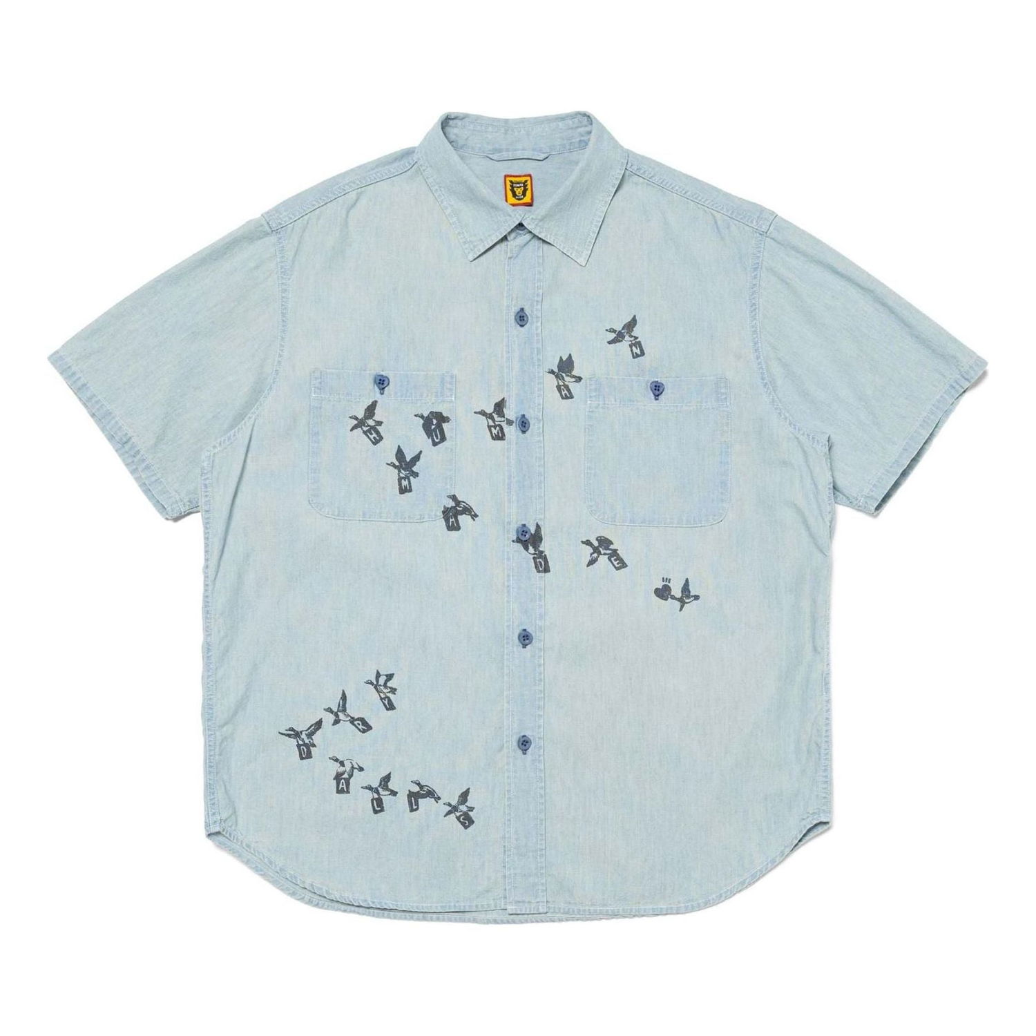 Košeľa Human Made HUMAN MADE Bird Print Chambray Shirt Modrá | HM27SH019, 0