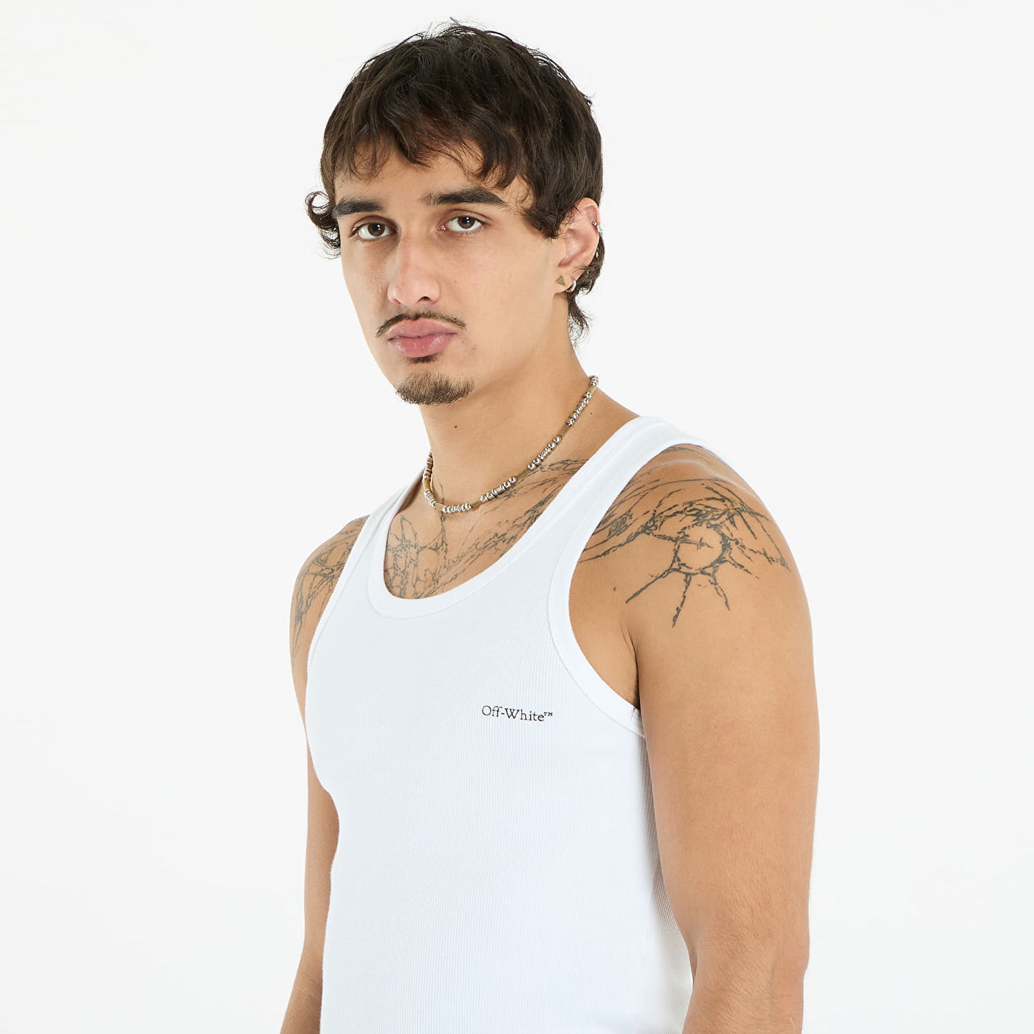 Tielko Off-White Off-White Bookish Rib Tank Top Biela | OMUY006C99JER0020110, 1