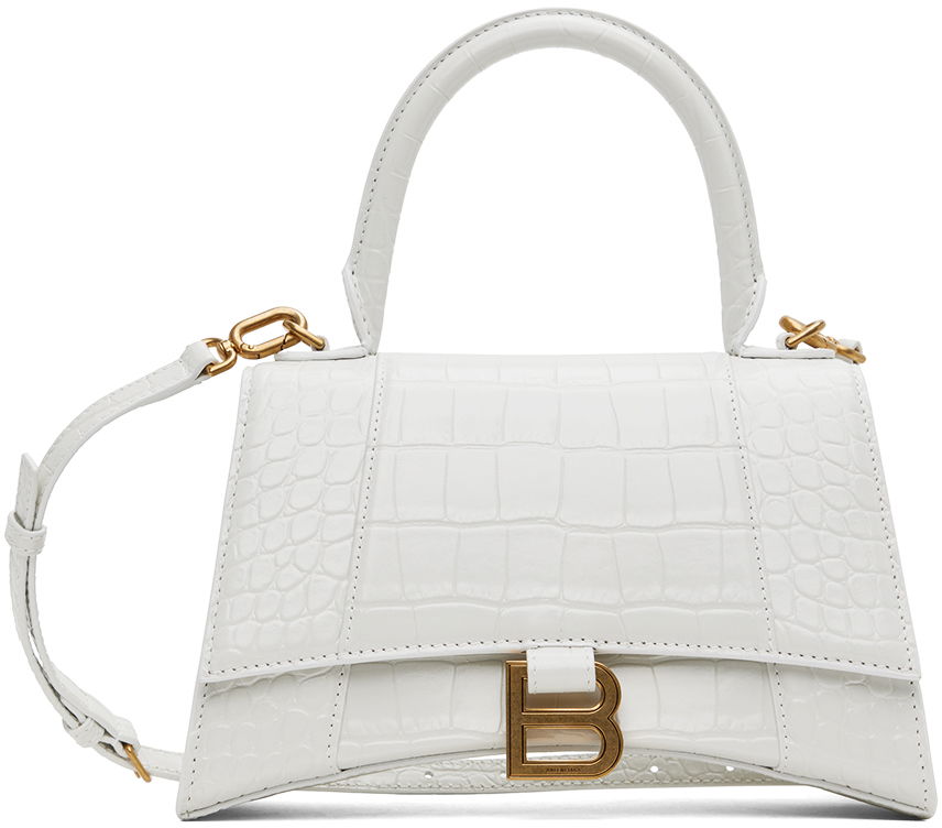 Taška cez rameno Balenciaga Small Hourglass Bag Biela | 593546 1LRGM, 0