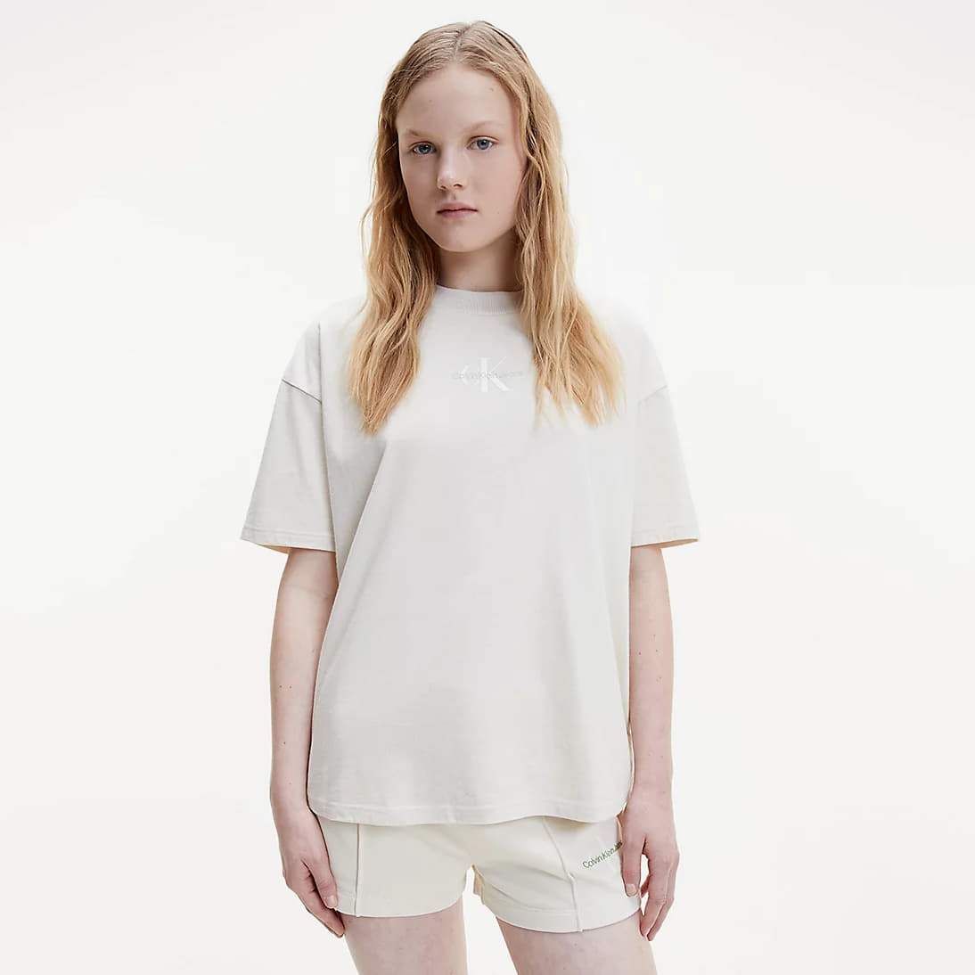 Tričko CALVIN KLEIN Jeans Monogram Boyfriend Fit Tee Béžová | J20J217903 ACF, 0