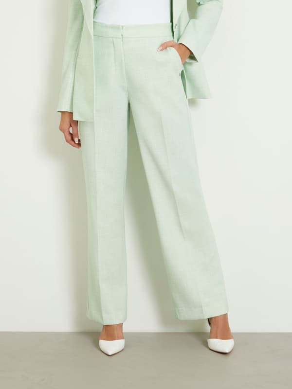 Nohavice a džínsy GUESS Mid Rise Relaxed Pant Tyrkysová | W4GB13WG4P2, 0
