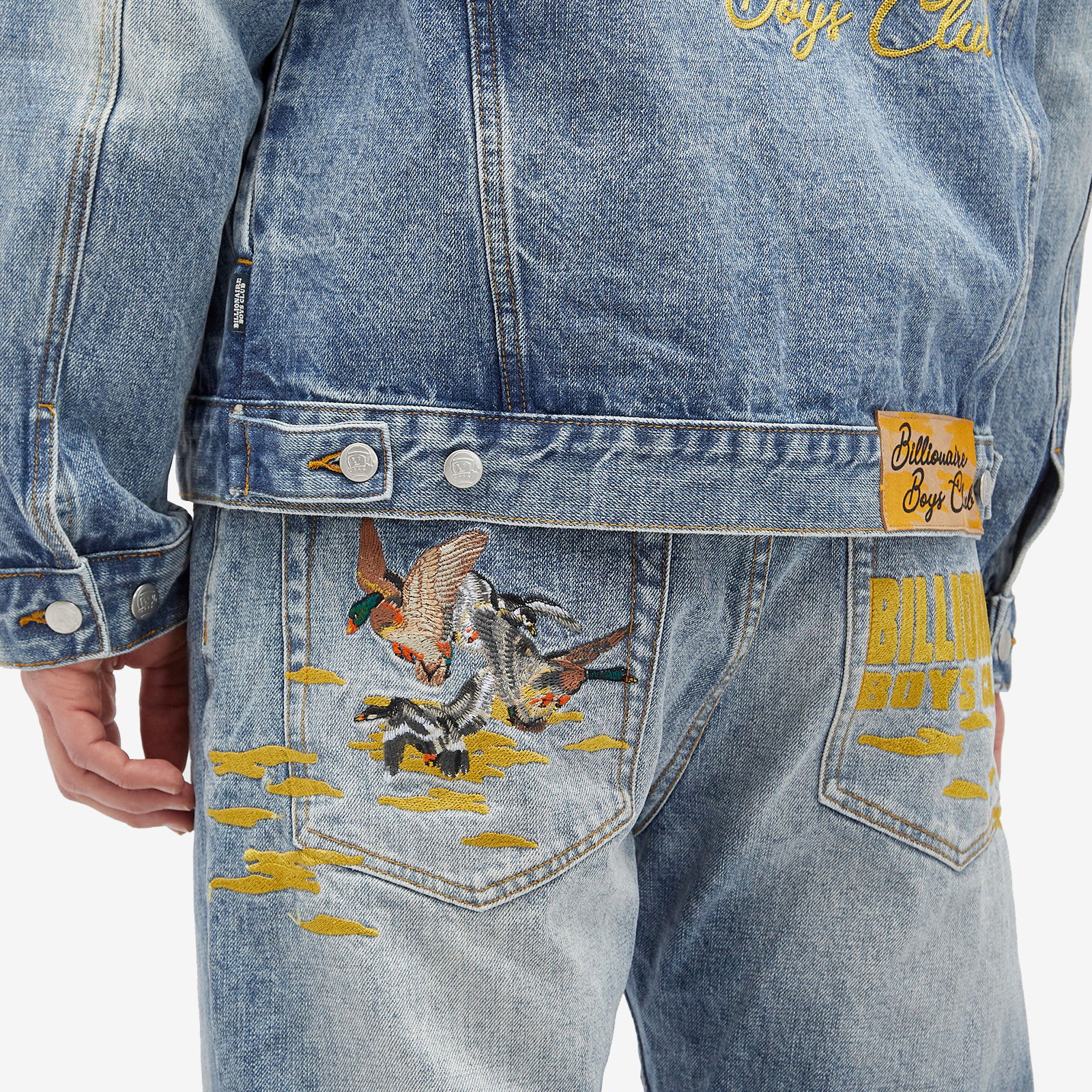 Duck Embroidered Denim Jeans in Heavy Wash