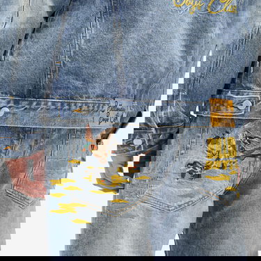 Džínsy BILLIONAIRE BOYS CLUB Duck Embroidered Denim Jeans in Heavy Wash Modrá | B24426-BLU, 5