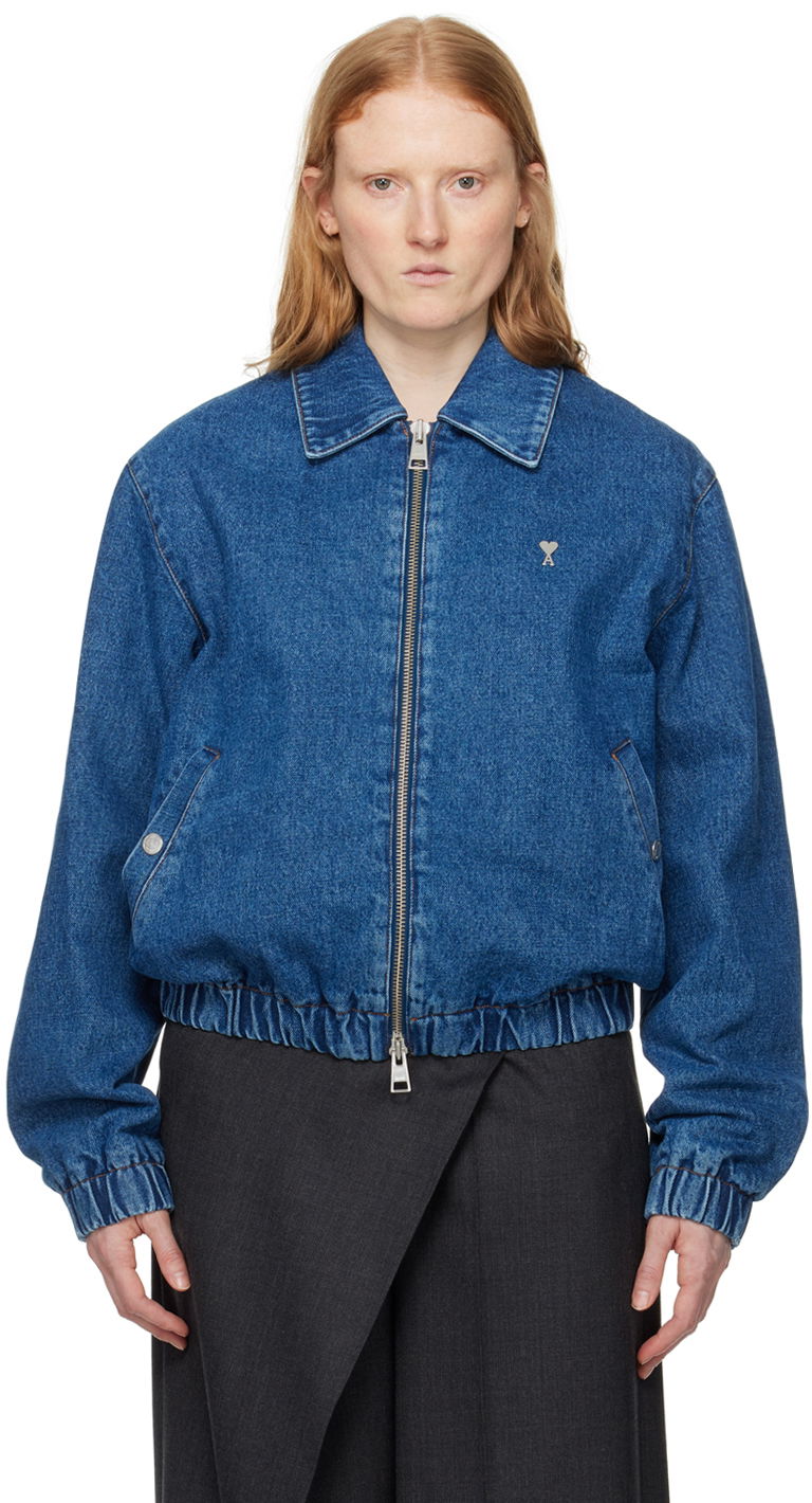 Bunda AMI Paris de Cœur Denim Jacket Modrá | HJK014.DE0025, 0