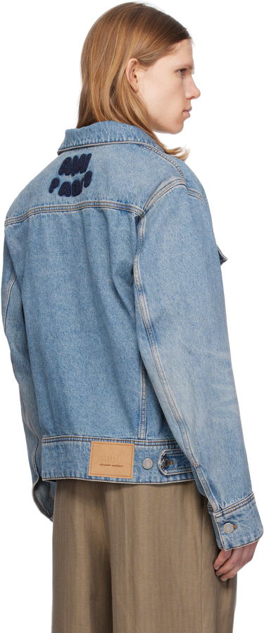 Bunda AMI AMI Paris Cotton Denim Trucker Jacket Modrá | HJK247.DE0046, 2