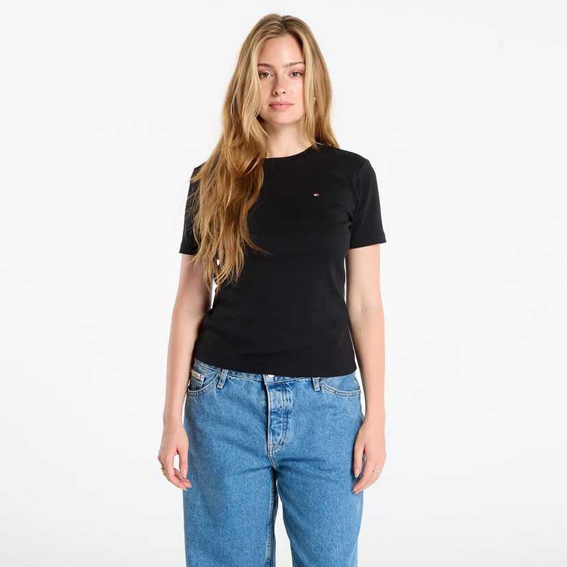 Tričko Tommy Hilfiger Tommy Hilfiger Slim Cody Short Sleeve T-Shirt Čierna | WW0WW40587 BDS