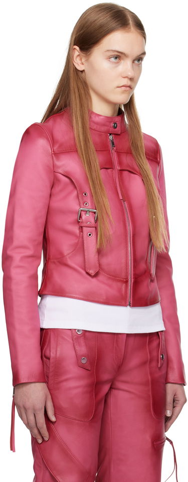 Bunda Blumarine Blumarine  Leather Biker Jacket Ružová | P422L051A, 1