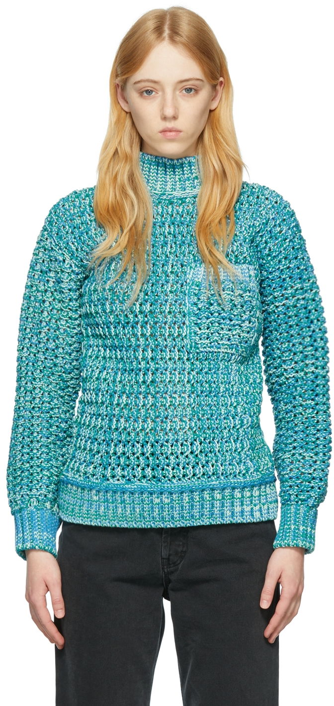 Sveter Ambush Knit Cotton Turtleneck Tyrkysová | BMHA009S22KNI0014300, 0