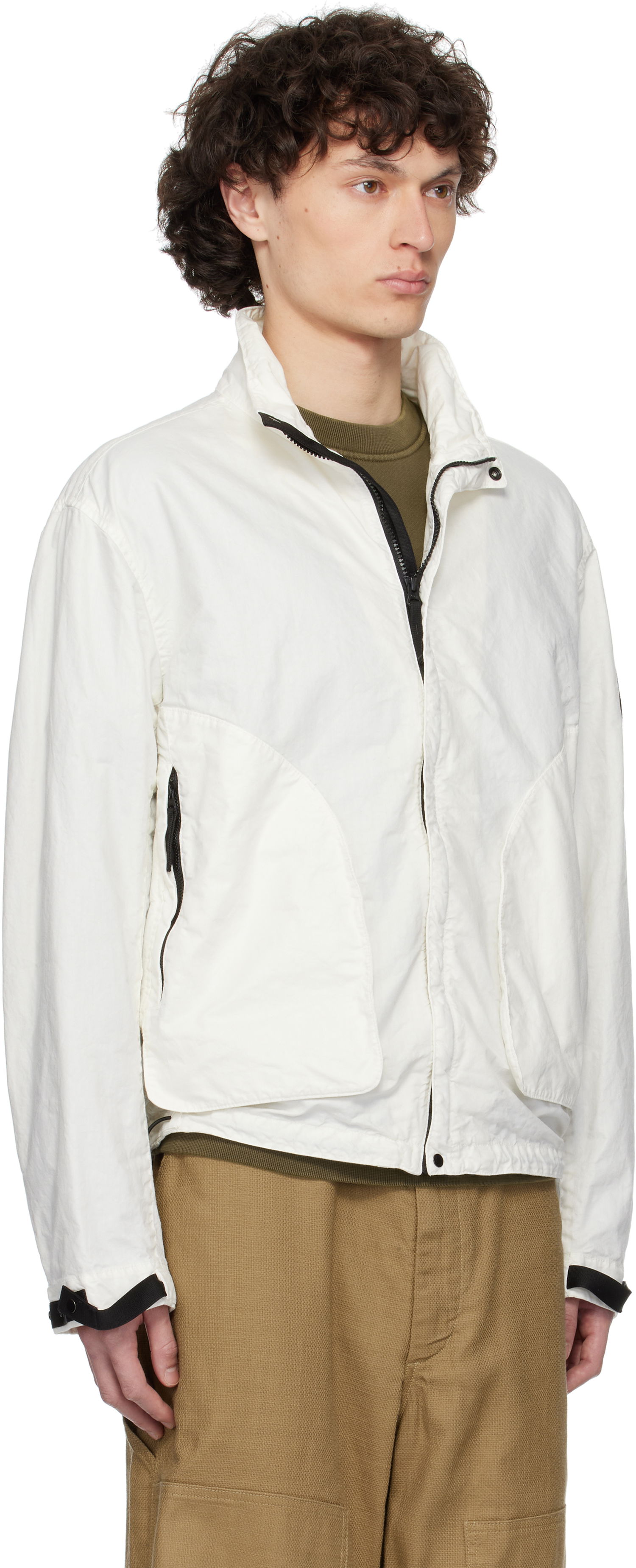 Vetrovka Stone Island Stone Island Organic Look Nylon Panama-TC Jacket Biela | K1S15 4100067 S0069, 1