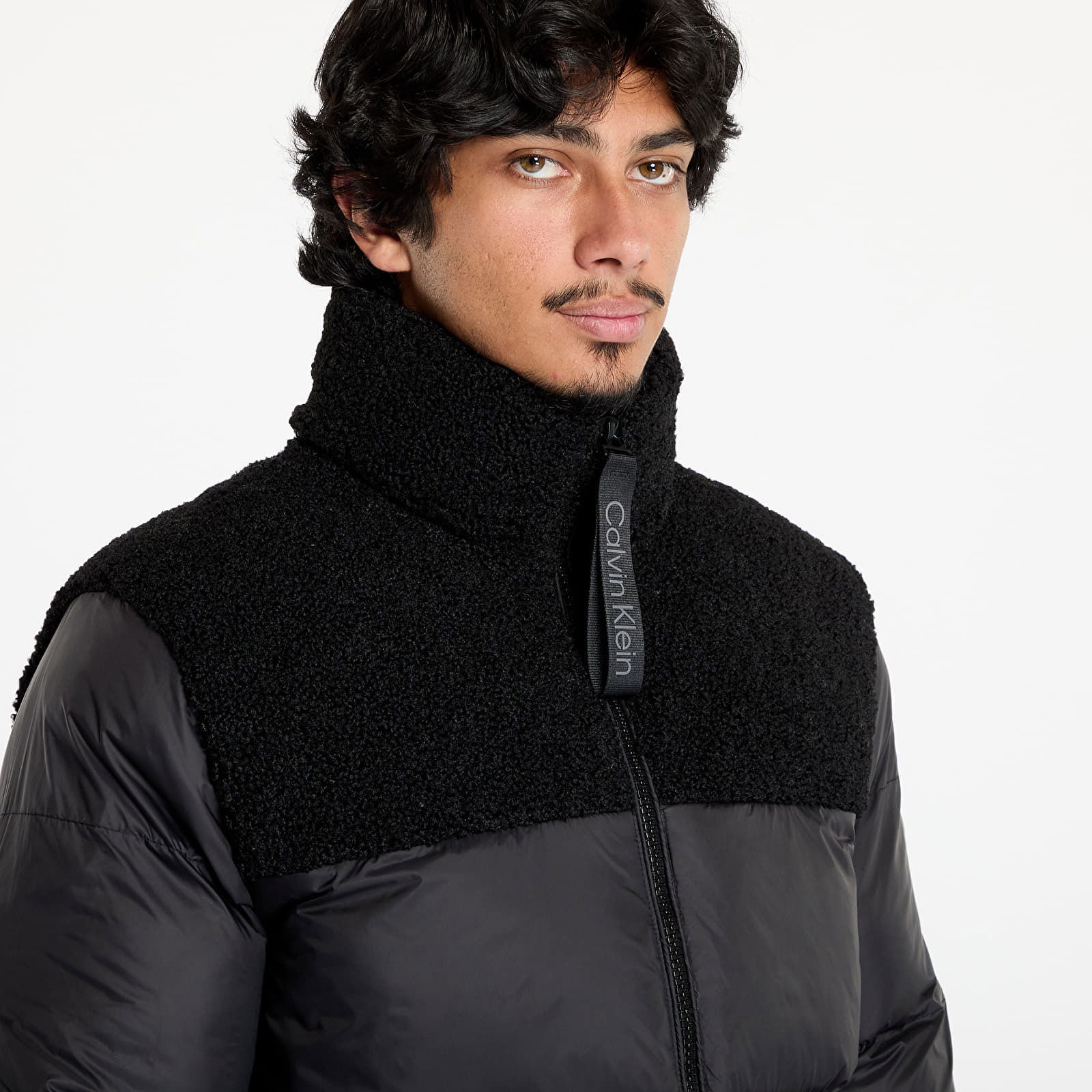 Sherpa Puffer Jacket Black