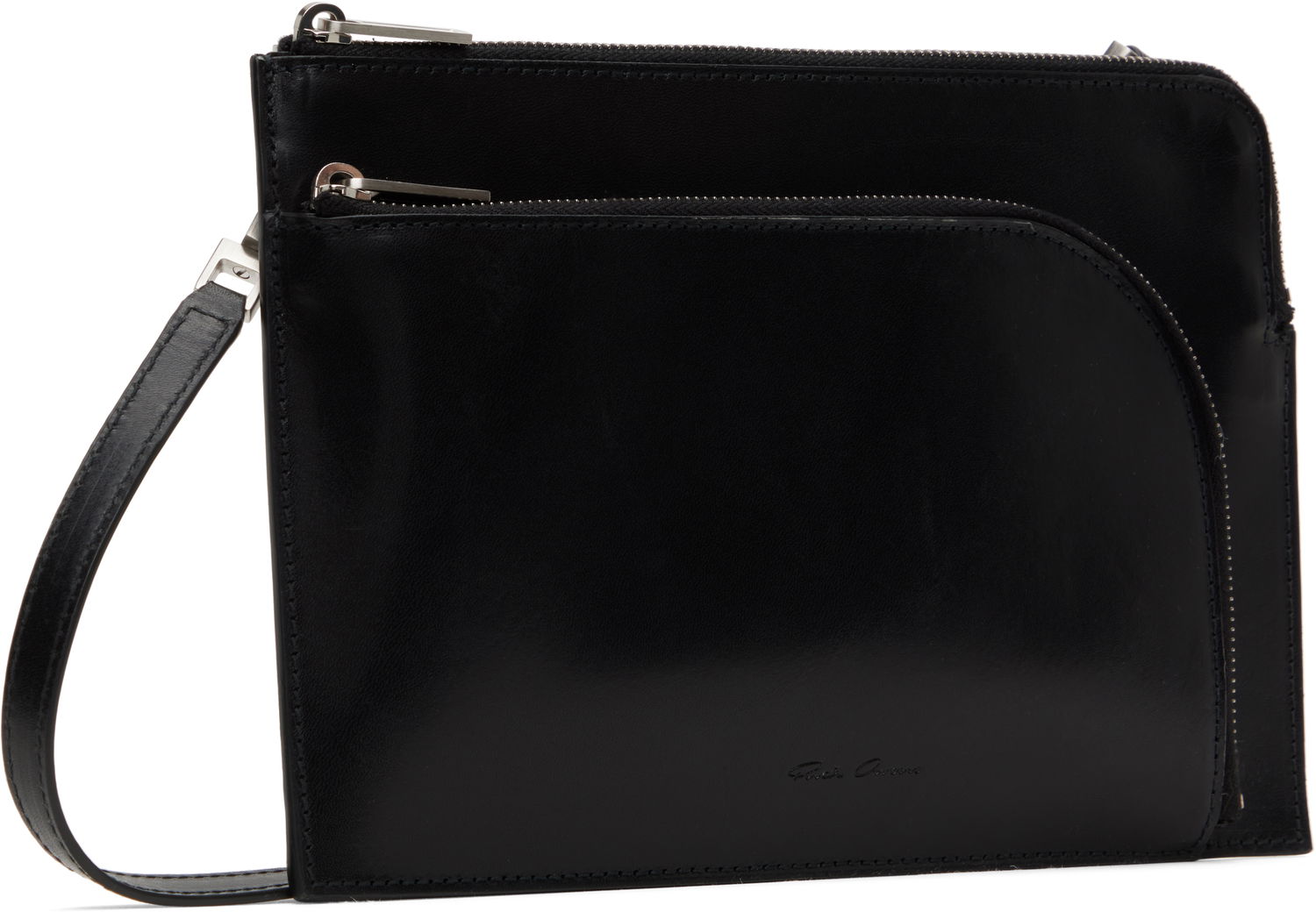 Taška cez rameno Rick Owens Rick Owens Hollywood Club Leather Pouch Čierna | RA01E0620 LGEL, 1