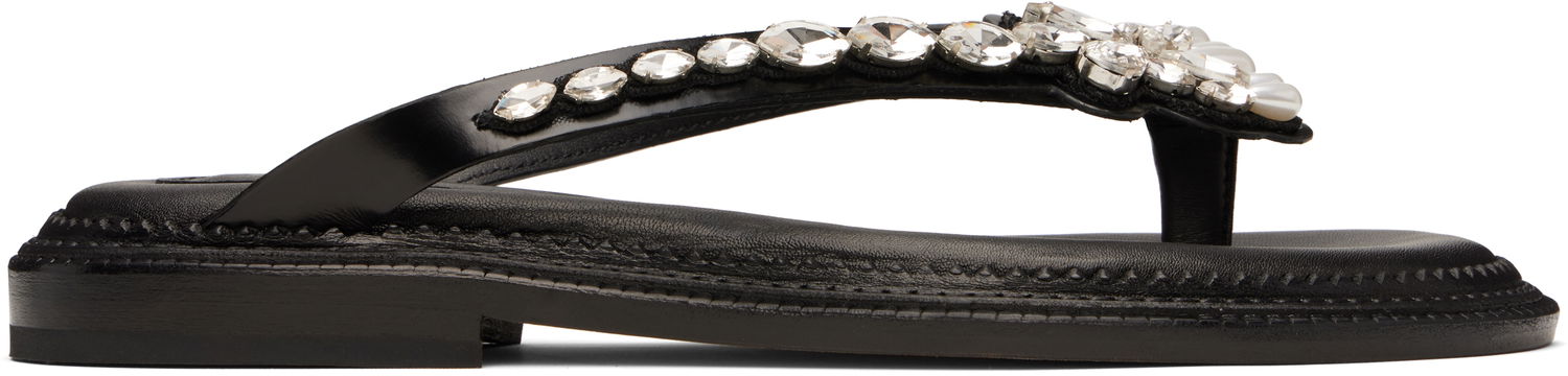 Tenisky a topánky Simone Rocha Simone Rocha Embellished Flower Flip-Flops Čierna | SLD54B 0740, 0