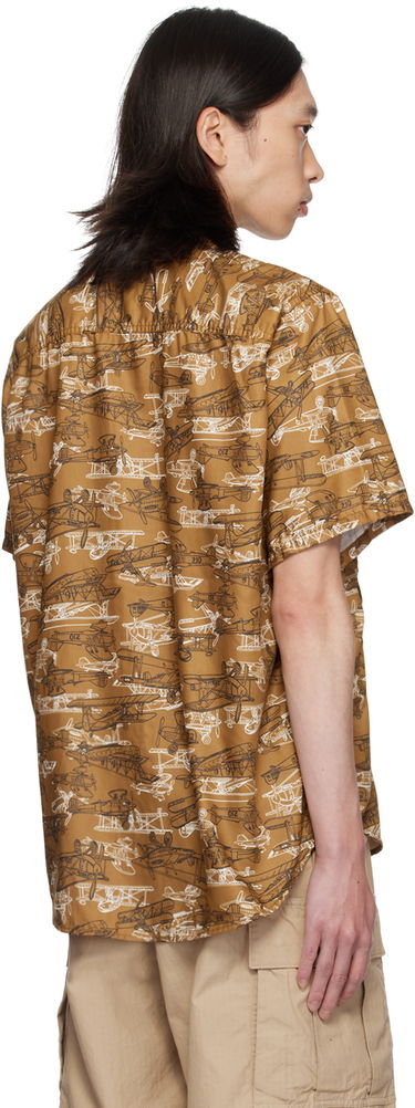 Košeľa BEAMS BEAMS PLUS Adventure II Biplane Print Shirt Hnedá | 3801-0122-791, 2