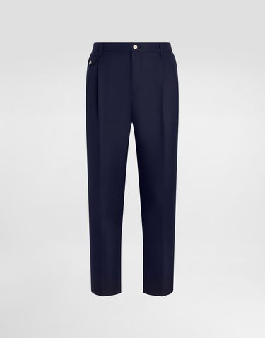 Nohavice Dolce & Gabbana Dolce & Gabbana Wool Dress Pants With Double Darts Navy | GV4EETFM2GUB0665, 0