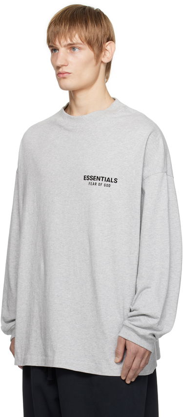 Sveter Fear of God Fear of God ESSENTIALS Jersey Long Sleeve T-Shirt Šedá | 125HO244378F, 3