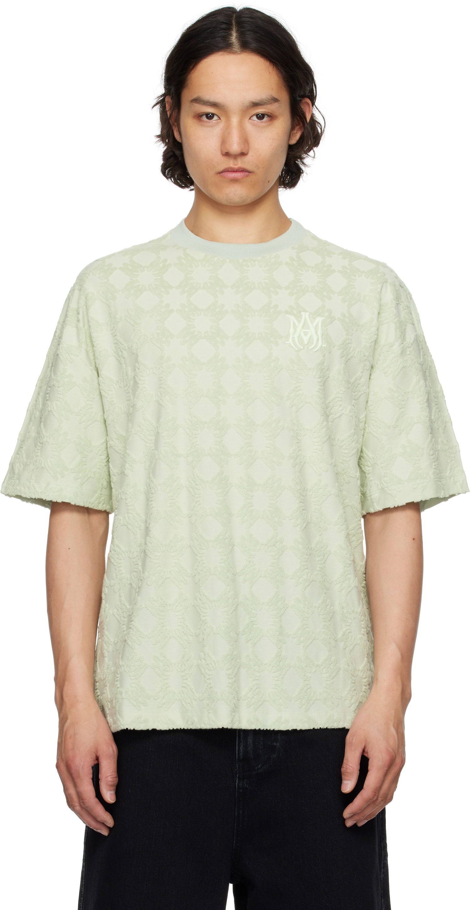 Tričko AMIRI AMIRI MA Quad Toweling Oversized T-Shirt Zelené | AMJYTE1174, 0