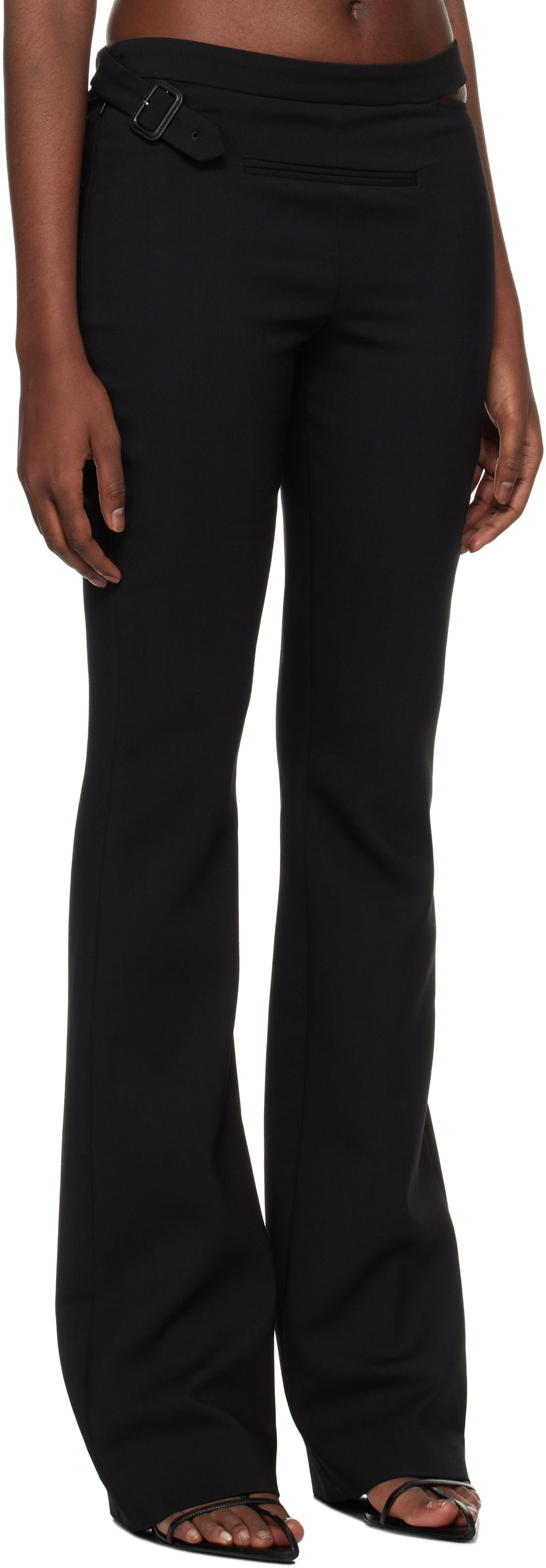 Nohavice Courrèges Courrèges Tailored Slash Flare Trousers Čierna | 424CPA265WO0113, 1