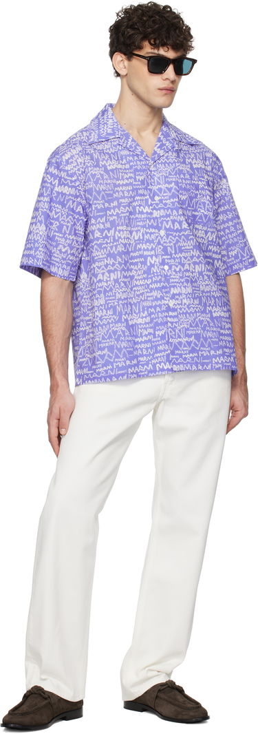 Košeľa Marni Marni Pencil Logo Short Sleeve Shirt Fialová | CUMU0213A5 UTC464, 3