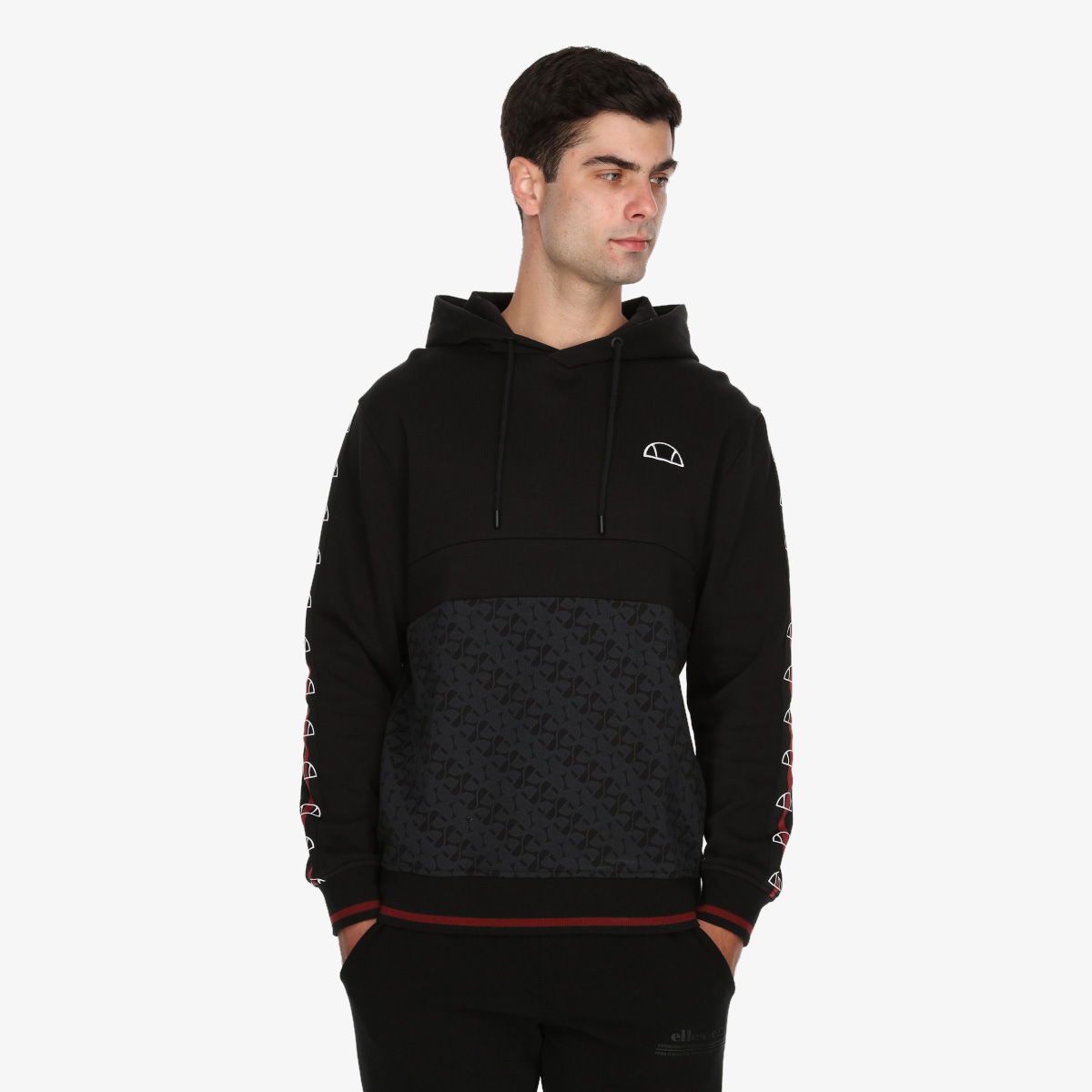 Mikina Ellesse Black Pullover Hoodie with Logo Čierna | ELA243M686-01, 0