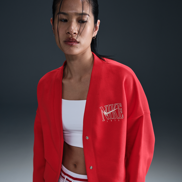 Sveter Nike Nike Sportswear Phoenix Fleece Cardigan Červená | HJ0946-657, 1