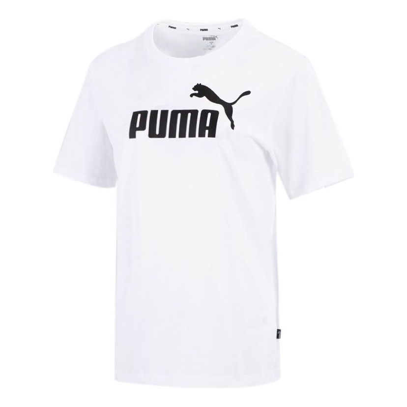 Tričko Puma Logo Round Neck Short Sleeve T-Shirt Biela | 848318-02