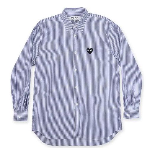 Košeľa Comme des Garçons Striped Button-Down Shirt With Emblem Modrá | AZ-B008-051-1, 0