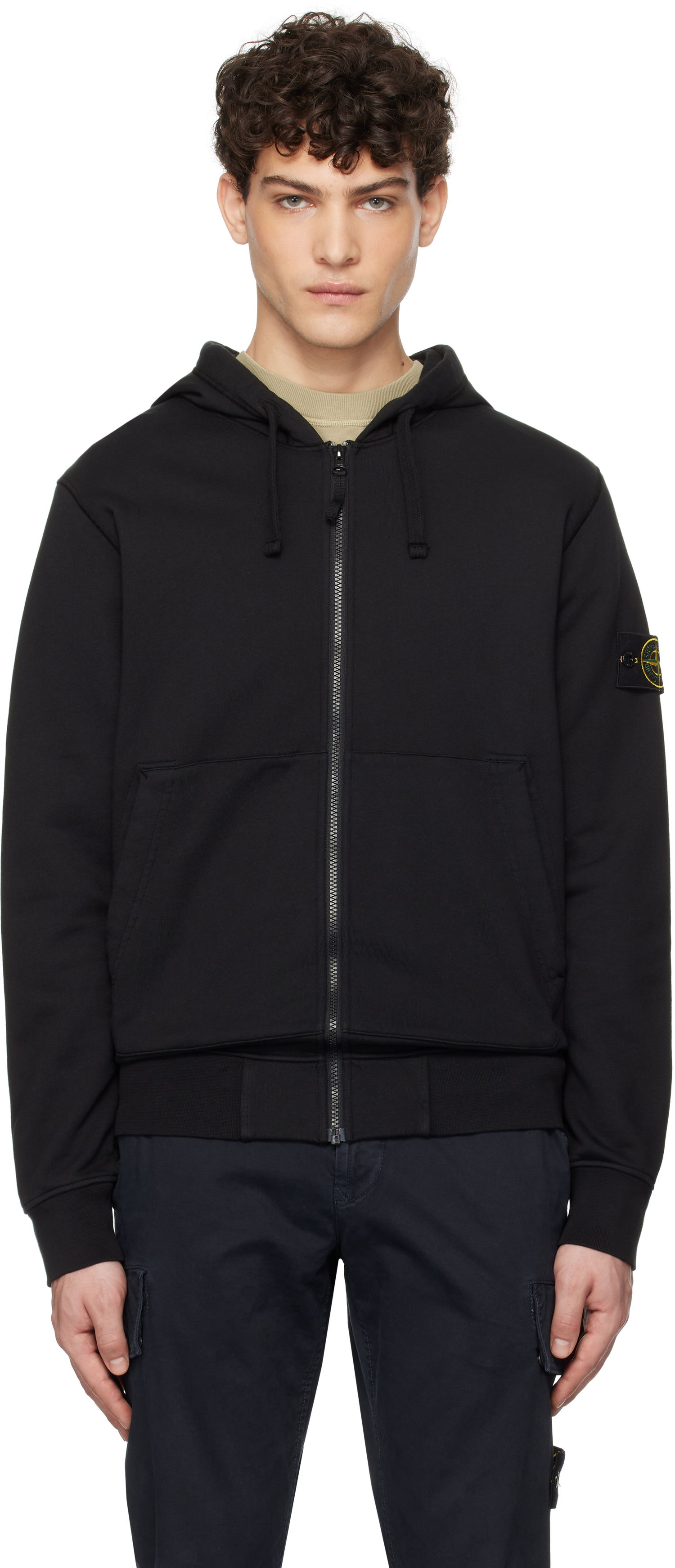 Mikina Stone Island Diagonal Fleece Old Effect Hoodie Čierna | K1S156100042S0051, 0