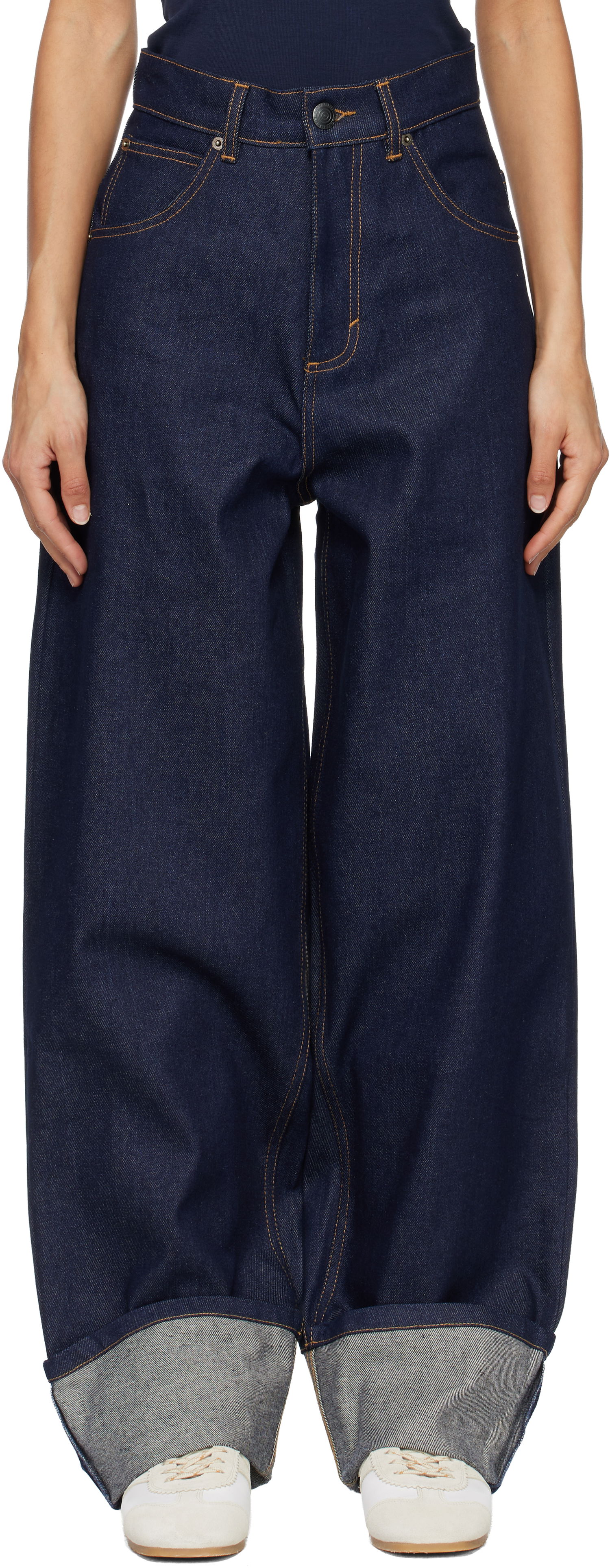 Džínsy Charles Jeffrey Loverboy Loose Fit Pocket Waisted Jeans Navy | 52040201, 0