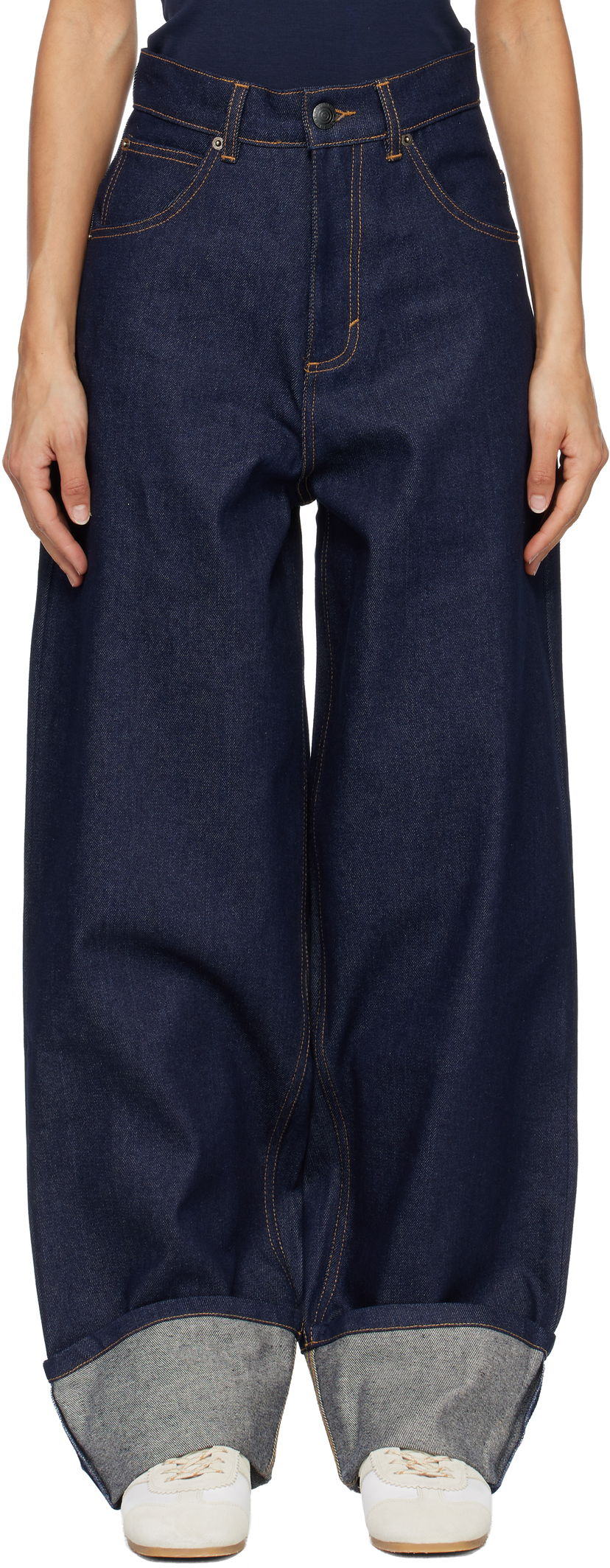 Džínsy Charles Jeffrey Loverboy Loose Fit Pocket Waisted Jeans Navy | 52040201