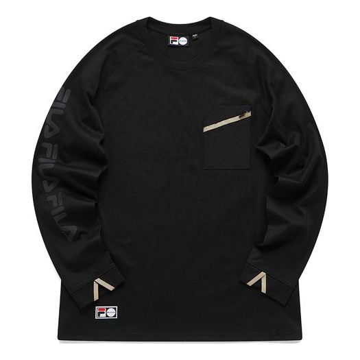 Tričko FILA Fila Logo Print Sport Loose Fit Long Sleeve T-Shirt Čierna | T11U116201F-BK