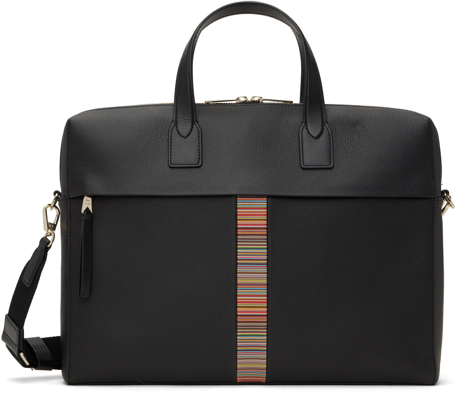 Cestovná taška Paul Smith Paul Smith Leather Signature Stripe Folio Briefcase Čierna | M1A-8038-CMULTI-79, 0