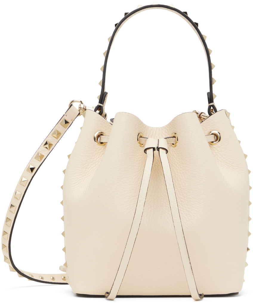 Taška cez rameno Valentino Garavani Rockstud Bucket Bag "Off-White" Béžová | 4W2B0L31VSF, 0